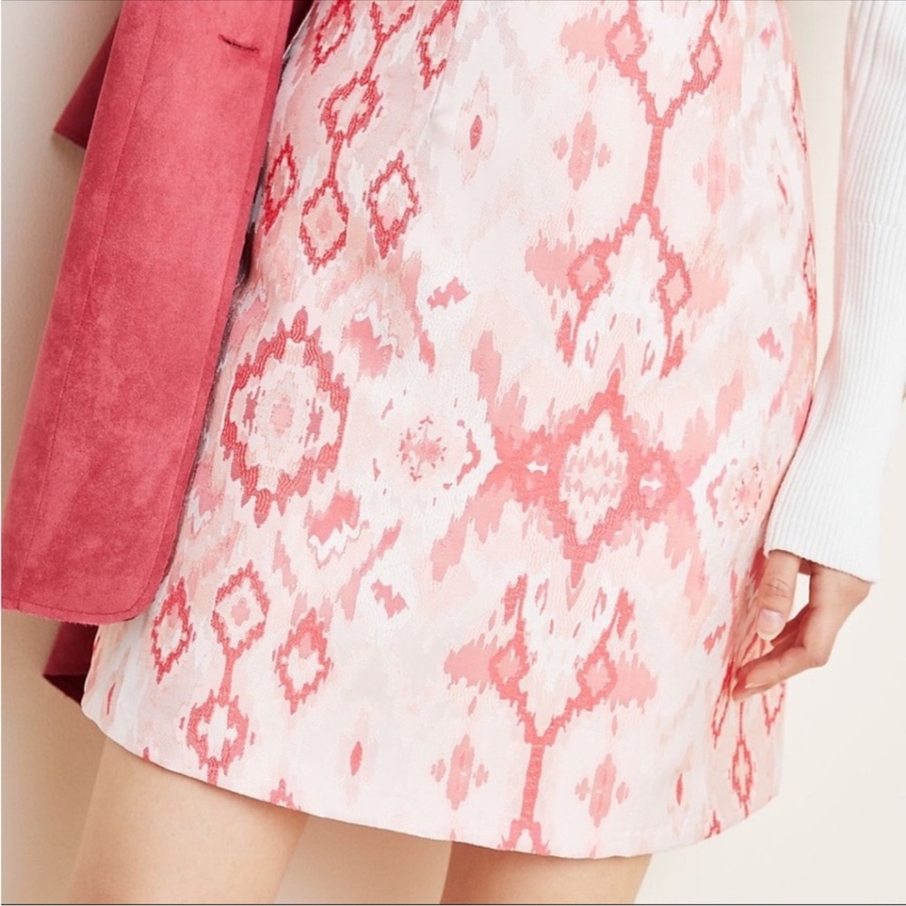 Anthropologie Hutch Kasi Jaquard Pink Skirt